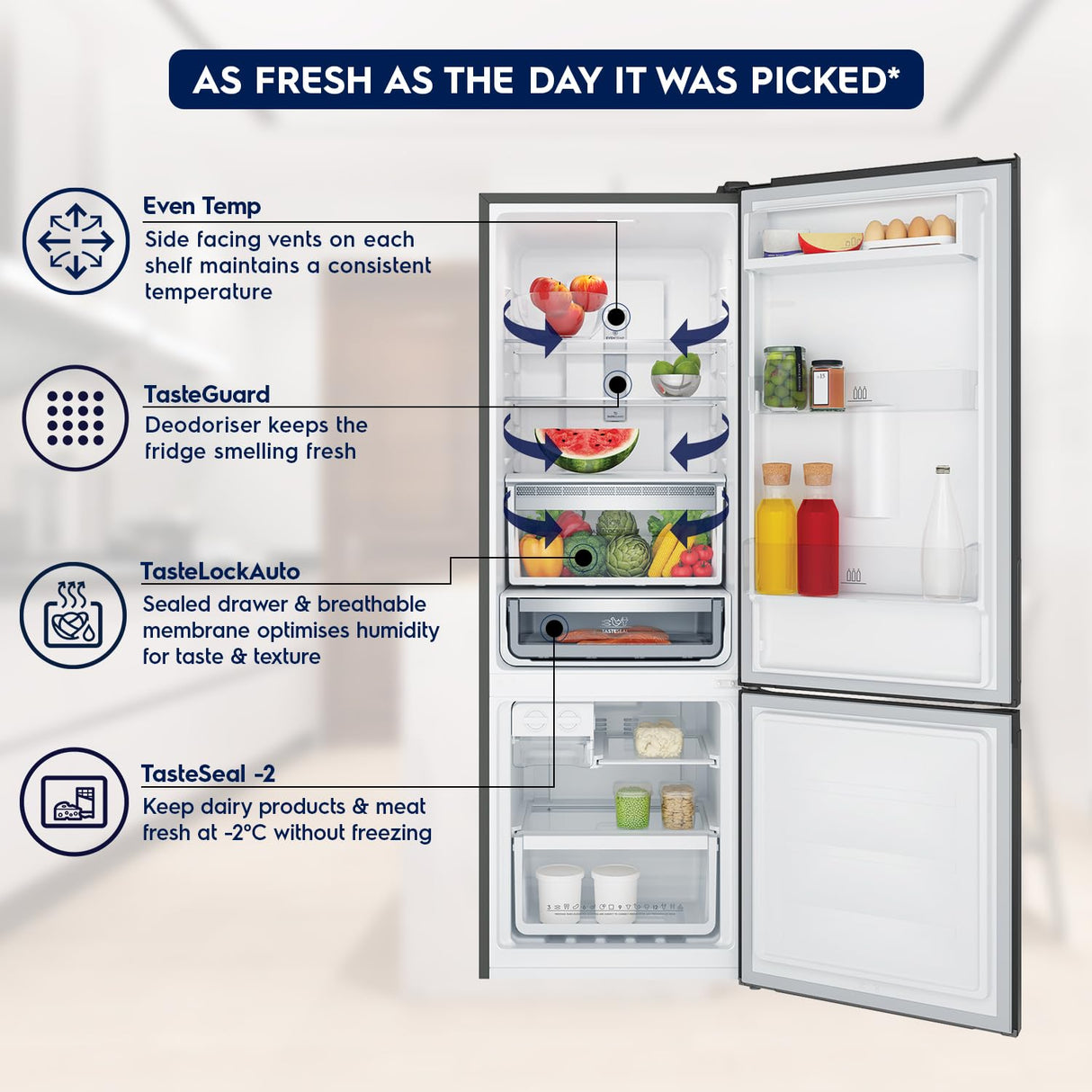 Electrolux 335L Frost Free Double Door Bottom Mount Refrigerator (EBB3702K-H, Glossy Black Steel) (OPENBOX)