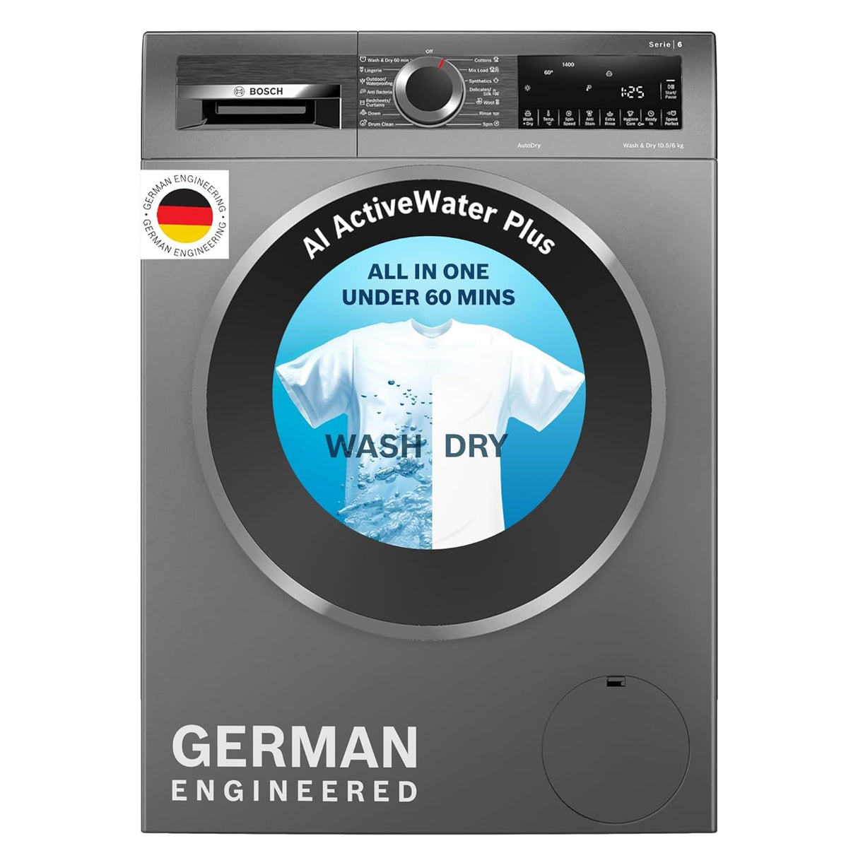 BOSCH WASH/DRY 10.5/6KG WNA2E4U1IN GRY(OPENBOX)