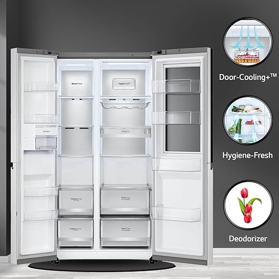 LG 655 Litres Frost-Free Inverter Compressor Wi-Fi Side-By-Side Door Refrigerator (GL-Q257BBSX) (OPENBOX)
