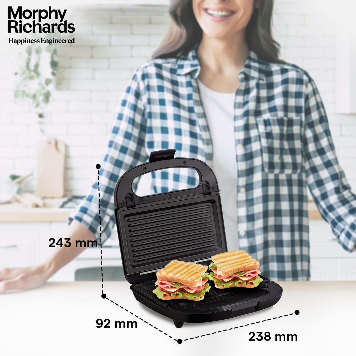 Morphy Richards 3 IN 1 750 Watt Sandwich Maker With changable Plate/Multi Grill/Luxe Rose TWG (Toast Waffle Grill) (OPENBOX)