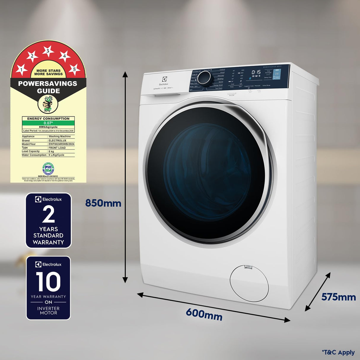 Electrolux 8 kg Fully Automatic Front Load Washing Machine (OPENBOX)