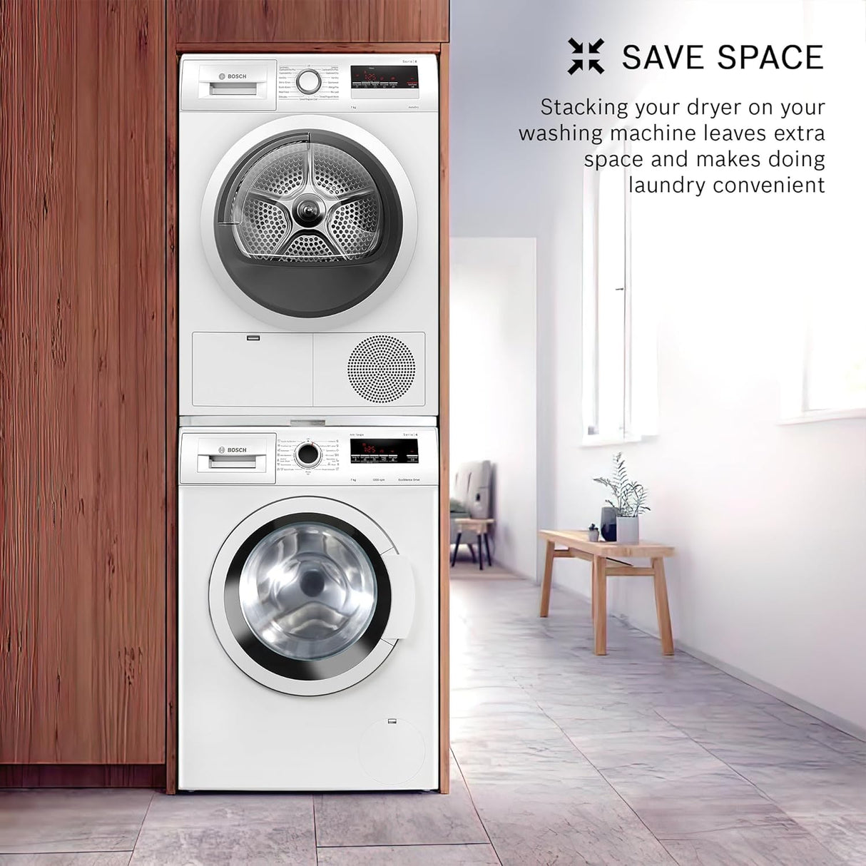 BOSCH 7 kg with 99.9% Dry Clothes Dryer with In-built Heater White (WTN86203IN) (OPENBOX)