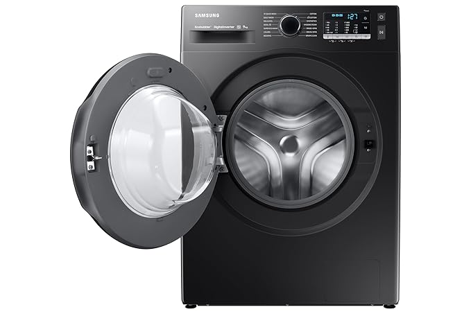 SAMSUNG 9 kg 5 Star Inverter Fully Automatic Front Load Washing Machine (WW90TA046AB1TL, Hygiene Steam, Diamond Drum, Black) (OPENBOX)