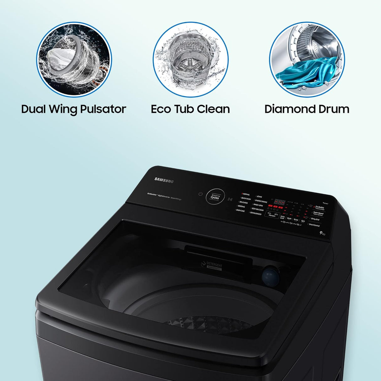 Samsung 9 kg Top Load Washing Machine (Model: WA90BG4546BVTL, Black Caviar) (OPENBOX)