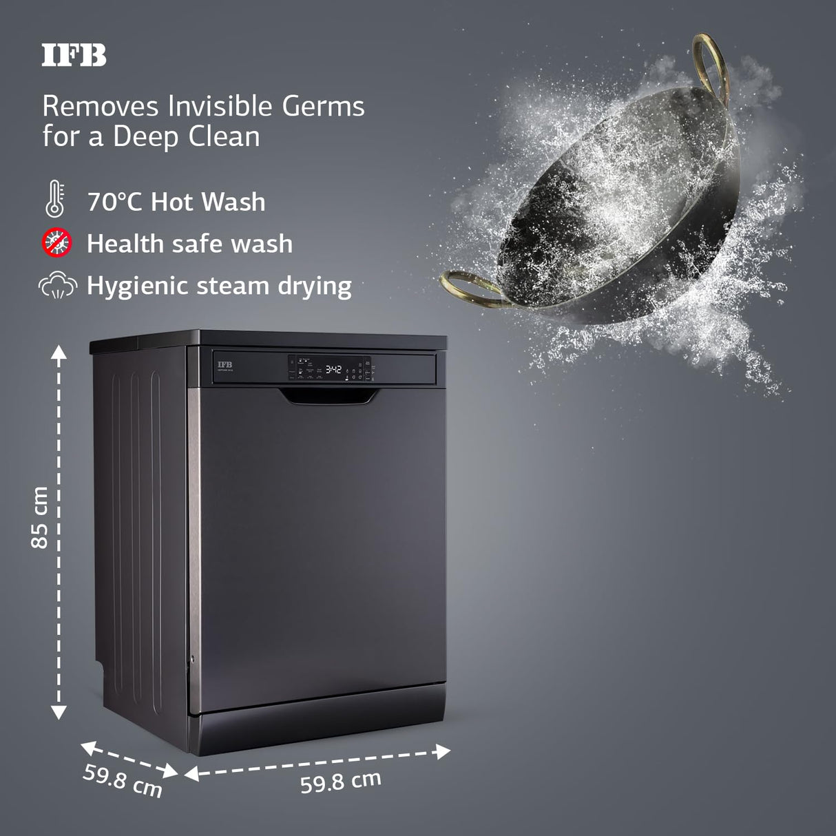 IFB Neptune VX16 Dishwasher (Inox Grey) (OPENBOX)