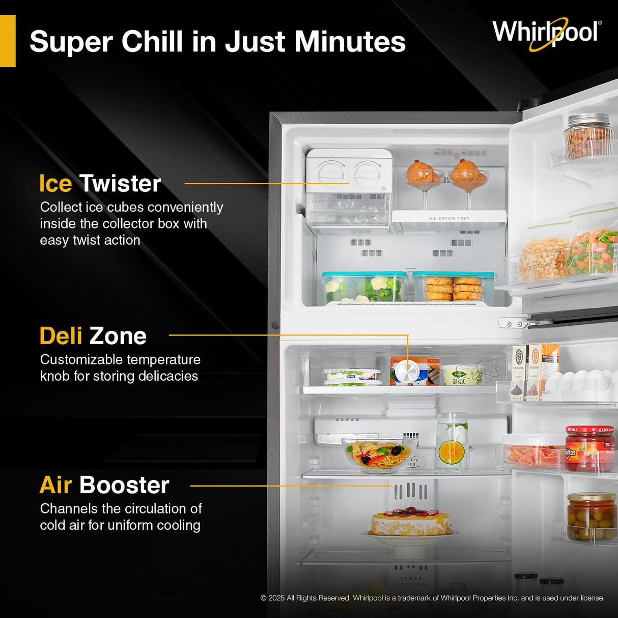 Whirlpool 235 L Frost Free Triple-Door Refrigerator (FP 253D PROTTON ROY RADIANT STEEL(Z) Double Doo