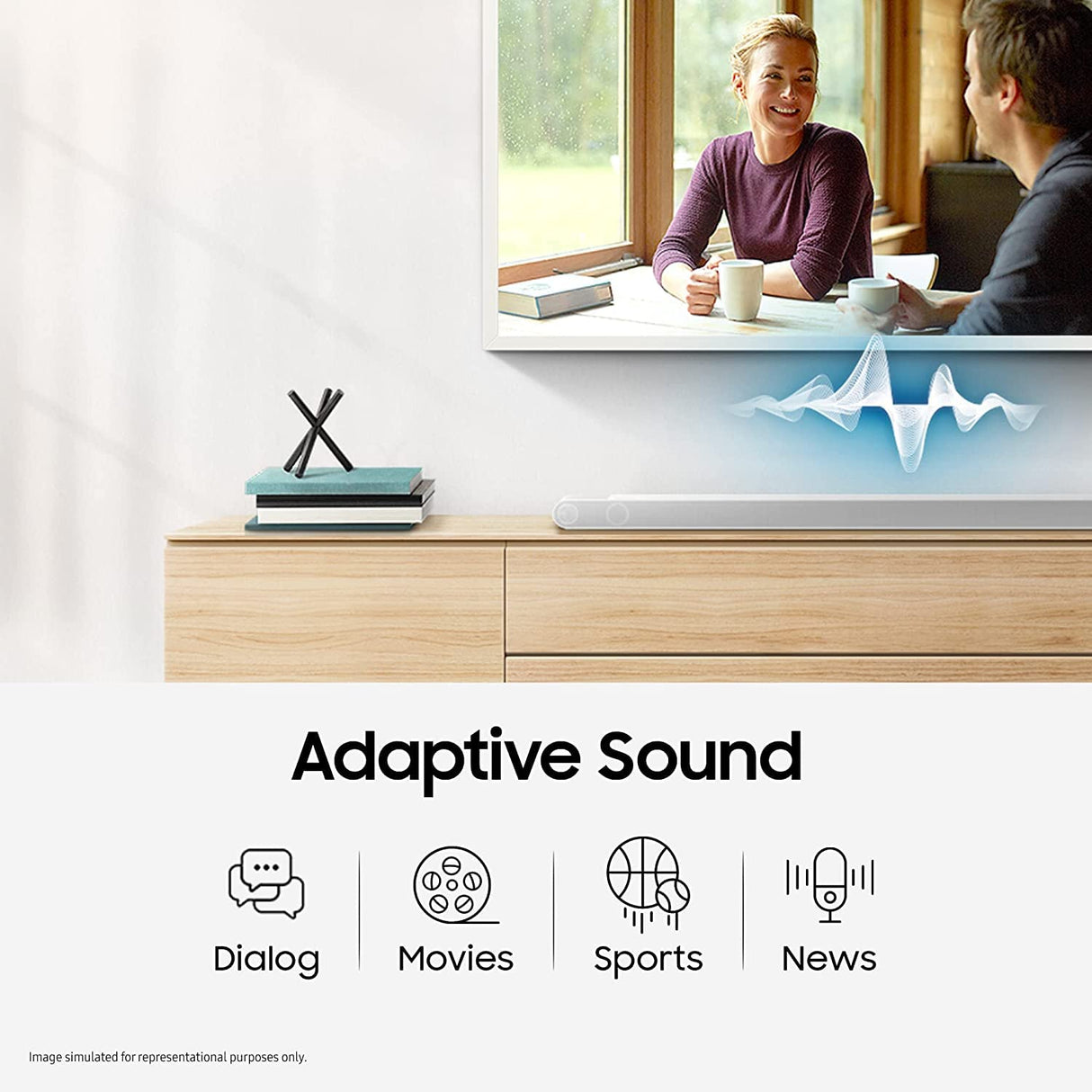 Samsung Q-Symphony Soundbar (HW-Q600C/XL), USB, Bluetooth with 3.1.2 Channel, Wireless Subwoofer, and 2 Up-Firing Speakers, Dolby Atmos Music (Black) (OPENBOX)