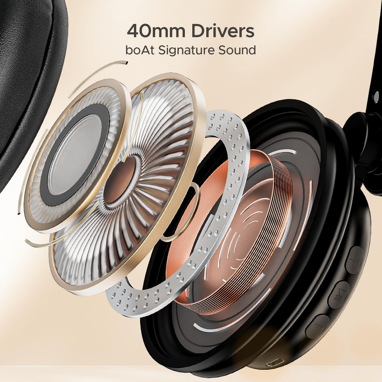 boAt Rockerz 450, 15 HRS Battery, 40mm Drivers, Padded Ear Cushions, Integrated Controls, Dual Modes, On Ear Bluetooth Headphones, Wireless Headphone with Mic (OPENBOX)