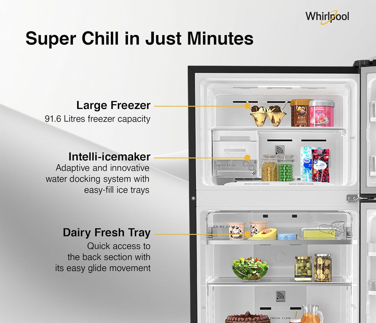Whirlpool Intellifresh 411L 2-Star Convertible Inverter Frost Free Double Door Refrigerator (OPENBOX)