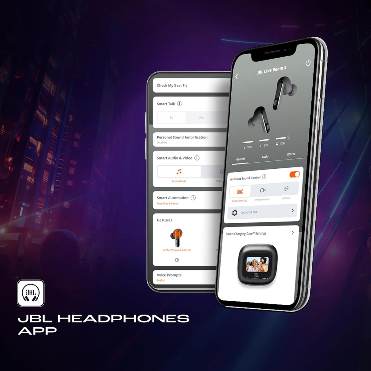 JBL New Launch Live Beam 3 TWS,Hi-Res Audio True ANC Earbuds,Smart Case with Touch Display,48H Playtime,Wireless Charging,6 Mic,Multipoint Connection,Ip55 Proof, Headphones App,Personi-Fi 3.0 (Black) (OPENBOX)