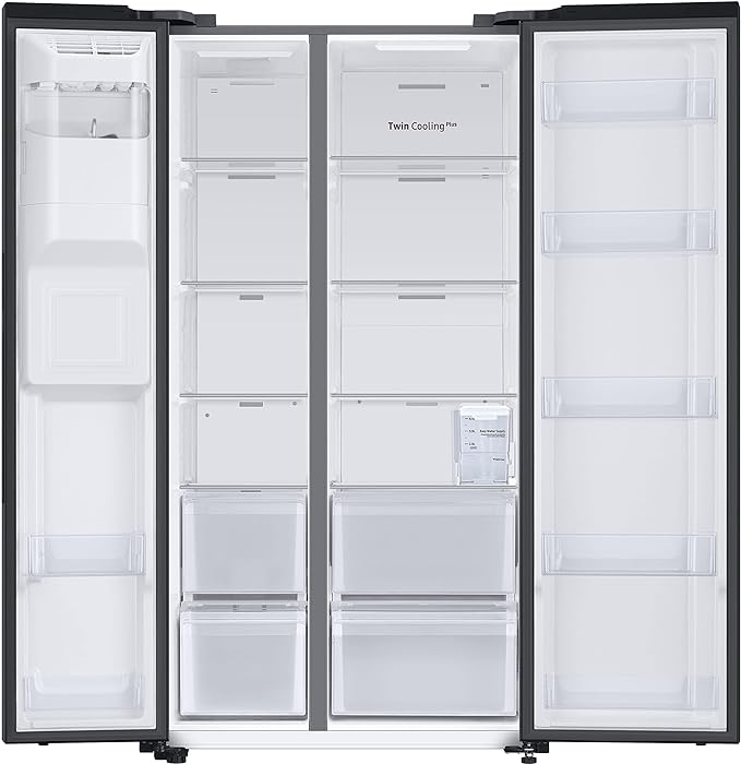 Samsung 633 Litres 3 Star Frost Free Side-by-Side Refrigerator with SpaceMax Technology (RS78CG8543B1HL, Black) (OPENBOX)