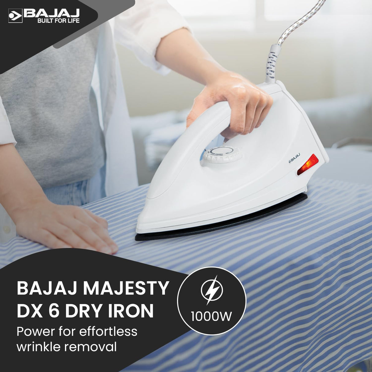Bajaj Majesty DX6 1000-Watt Dry Iron (OPENBOX)