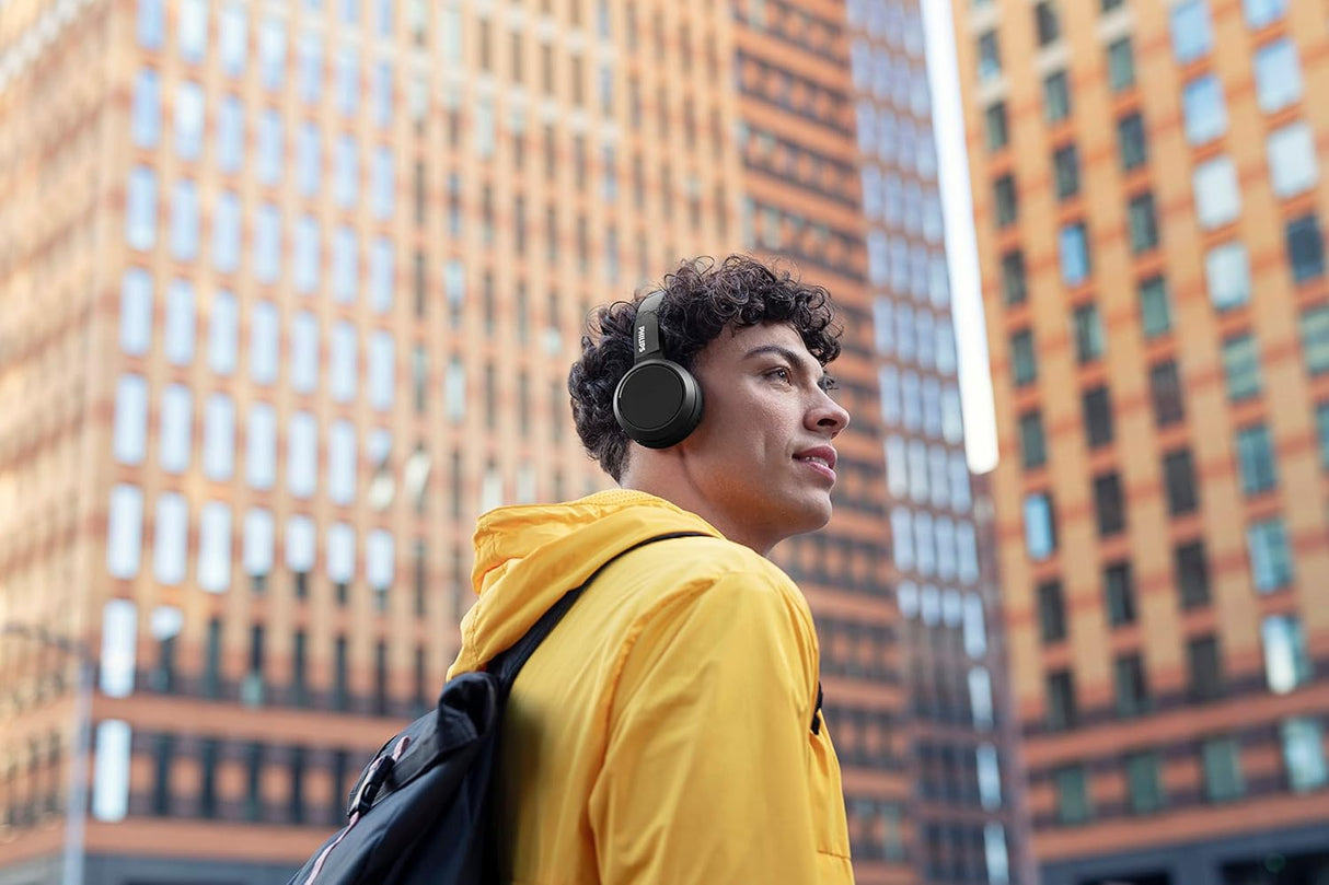 Philips Audio TAH4205XTBK/00 Bluetooth 5.0, Bass Booster, Quick Charging Upto 29H Playtime, 32mm Driver, Compact Folding Design Bluetooth Wireless On Ear Headphones with Mic (Black) (OPENBOX)