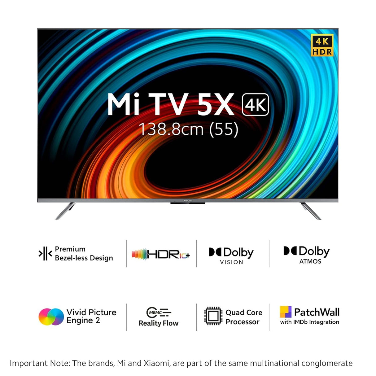 Mi 138.8 cm (55 inches) 5X Series 4K LED Smart Android TV with Dolby Vision & 40W Dolby Atmos (Grey) (OPENBOX)