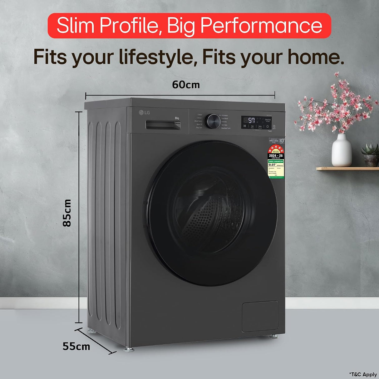 LG 8 Kg, 5 Star, Wi-Fi, Direct Drive Technology, Steam Wash, 6 Motion DD, Fully-Automatic Front Load - OPEN BOX