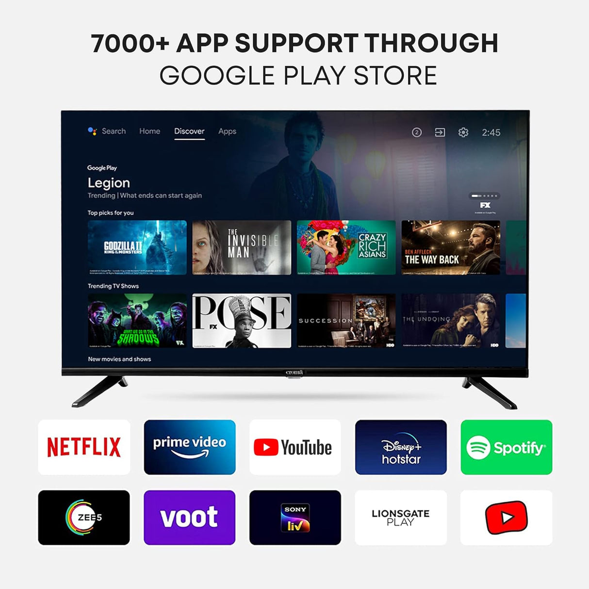 Croma 102 cm (40 Inches) Full HD Certified Android Smart LED TV CREL040FOF024601 (OPENBOX)