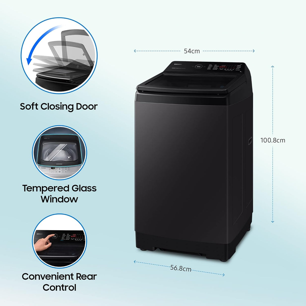 Samsung 9 kg Top Load Washing Machine (Model: WA90BG4546BVTL, Black Caviar) (OPENBOX)