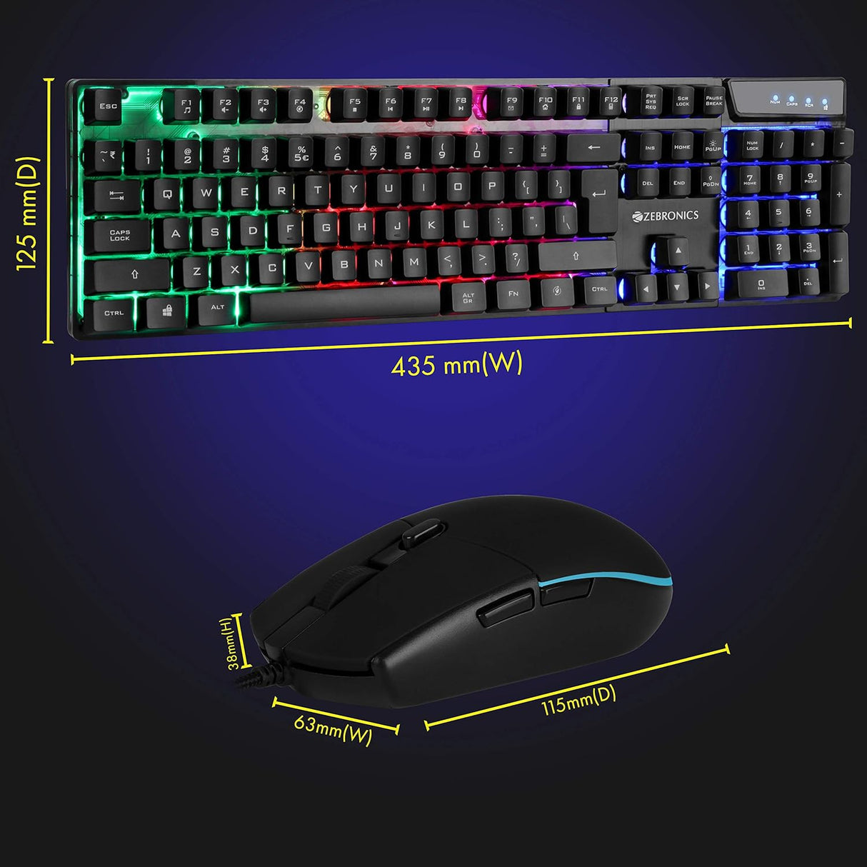Zebronics Zeb-War Gaming Keyboard and Mouse Combo (OPENBOX)