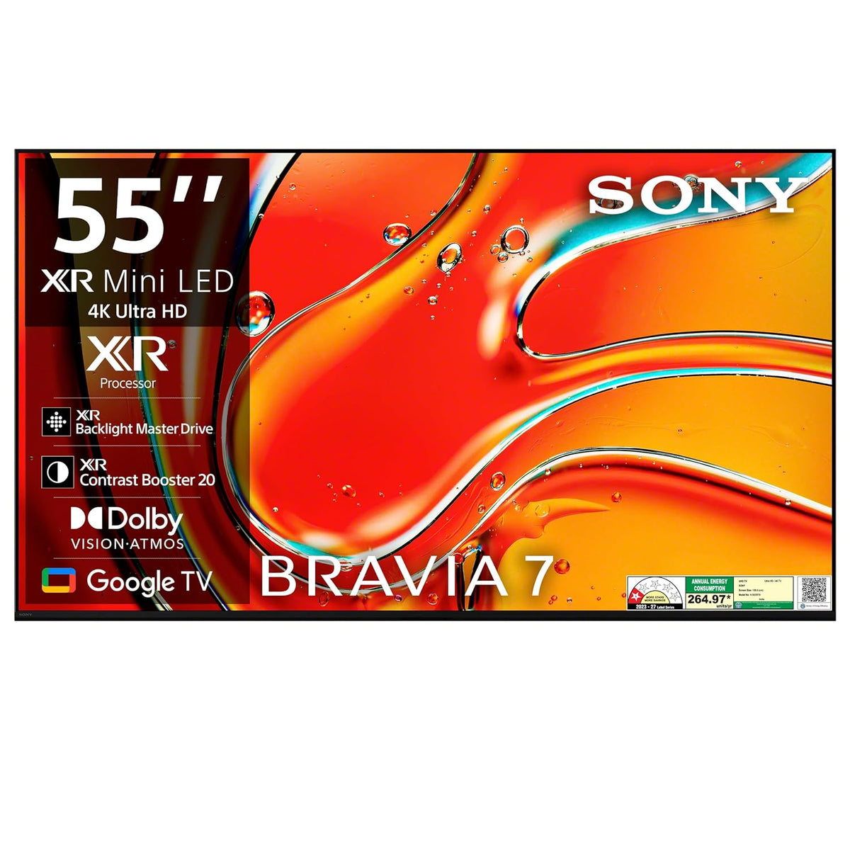 Sony 139 cm (55 inches) BRAVIA 7 4K Ultra HD AI Smart Mini LED Google TV K-55XR70-OPEN BOX