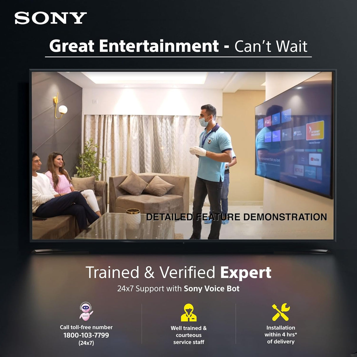 Sony LED BRAVIA 3 Series 189 cm (75 inch) 4K Ultra HD Smart Google TV (Model: K-75S30) (OPENBOX)