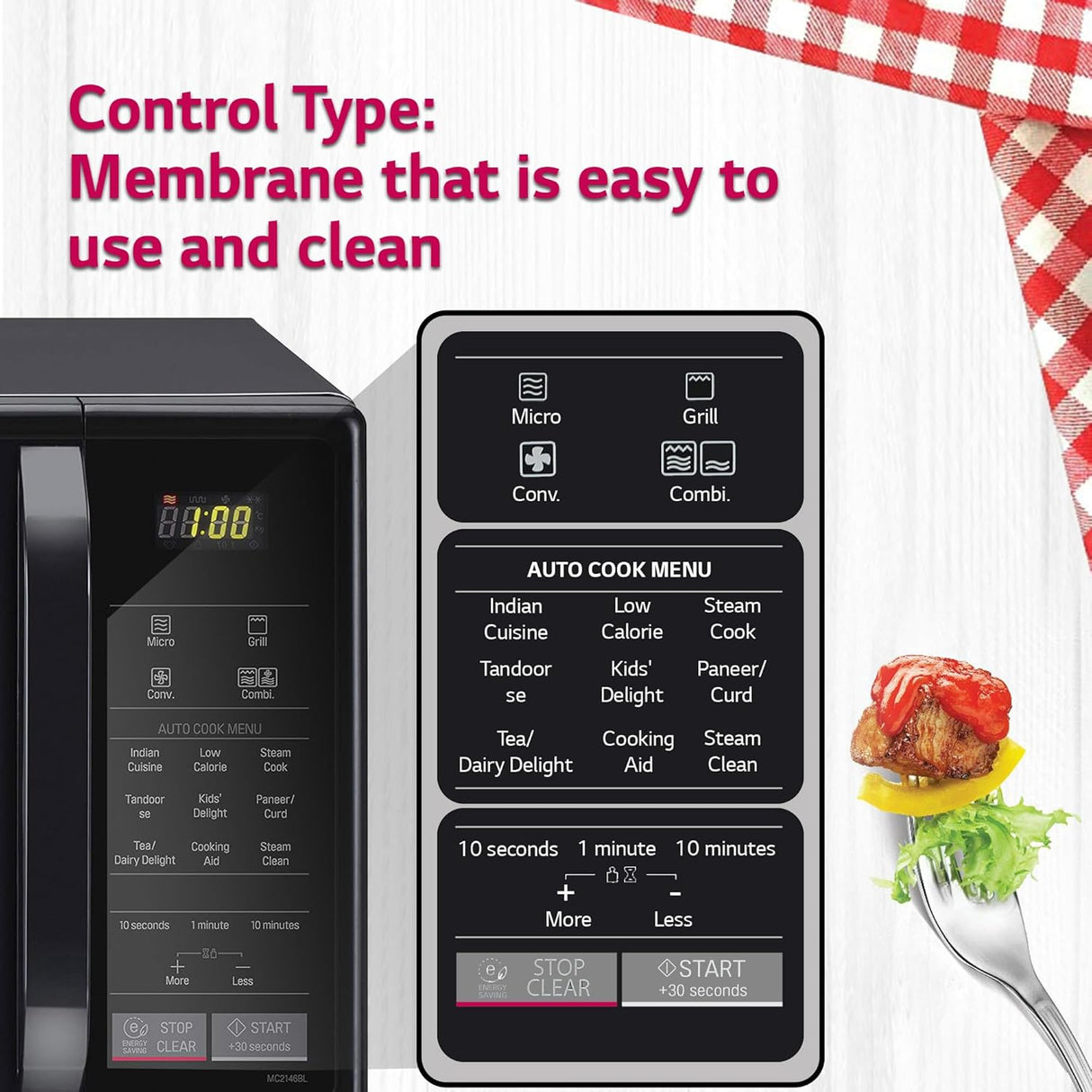 LG 21 L All In One Convection Microwave Oven (MC2146BL, Black) (OPENBOX)