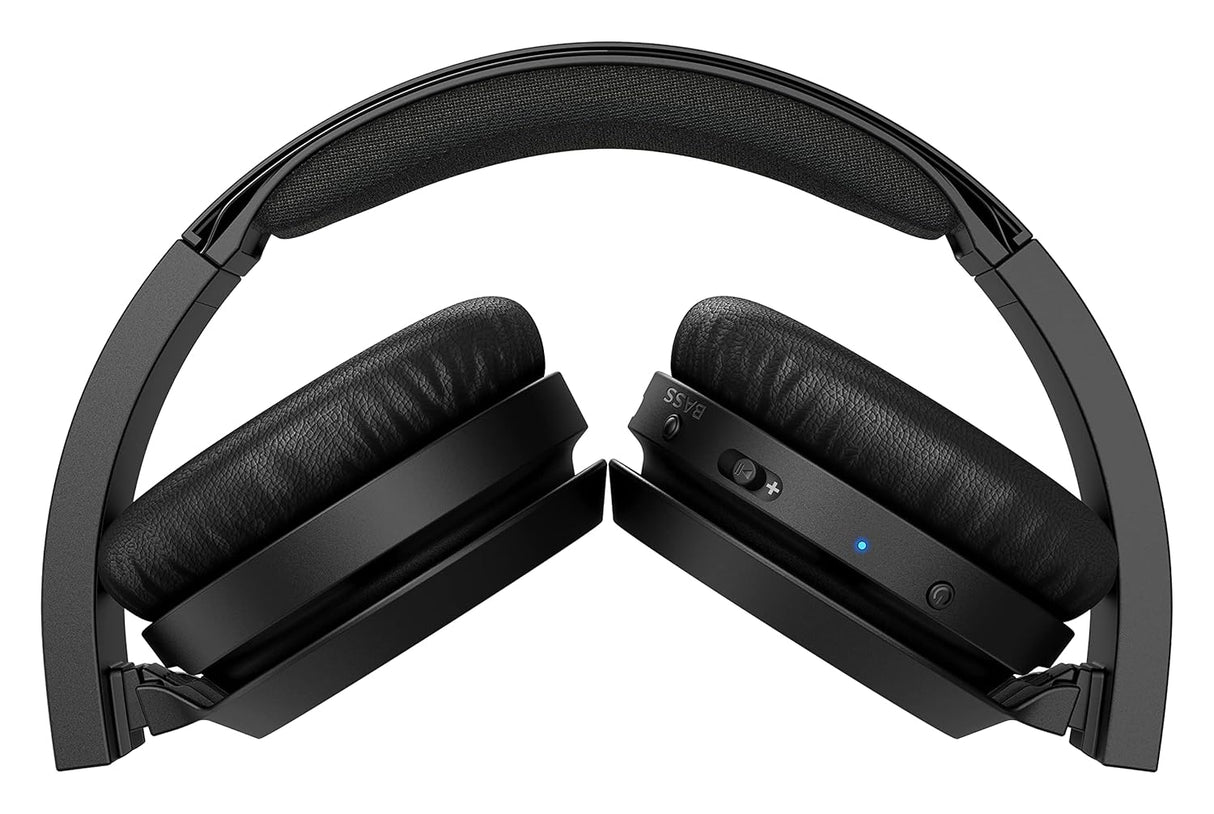 Philips Audio TAH4205XTBK/00 Bluetooth 5.0, Bass Booster, Quick Charging Upto 29H Playtime, 32mm Driver, Compact Folding Design Bluetooth Wireless On Ear Headphones with Mic (Black) (OPENBOX)