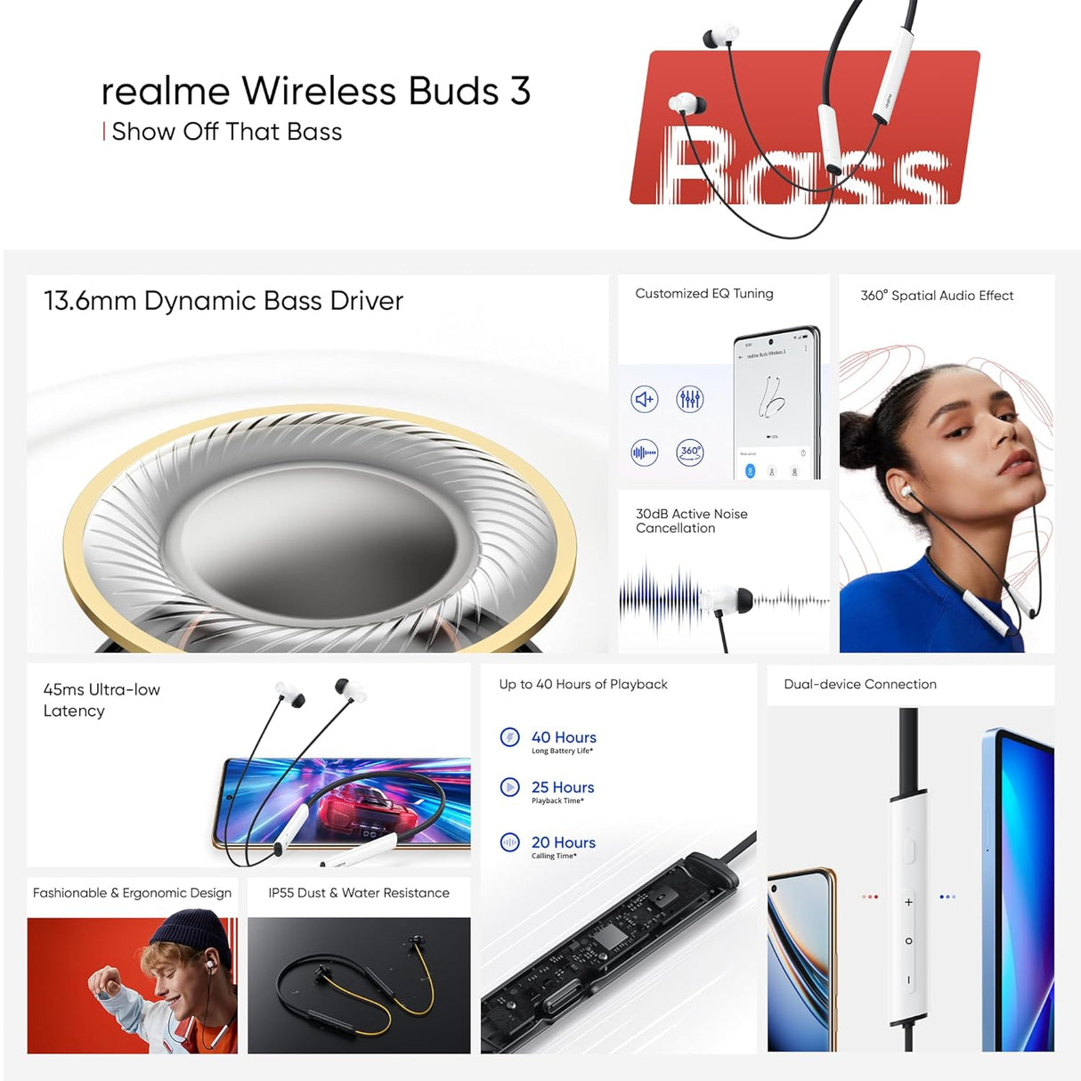 Realme Buds Wireless 3 (Vitality White) (OPENBOX)