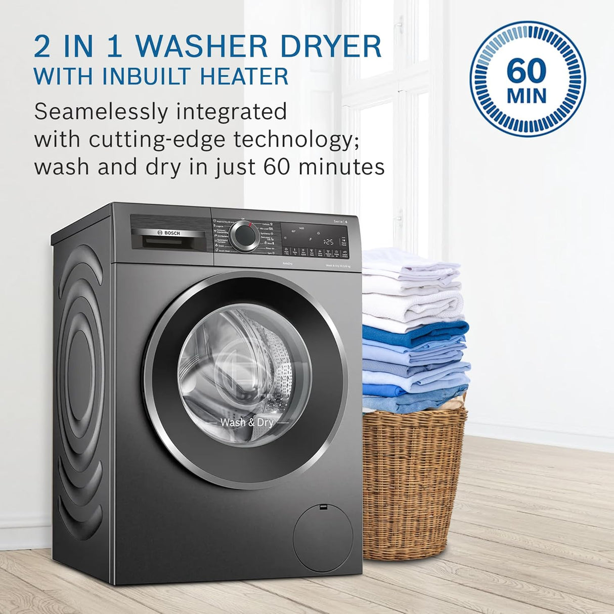 BOSCH WASH/DRY 10.5/6KG WNA2E4U1IN GRY(OPENBOX)