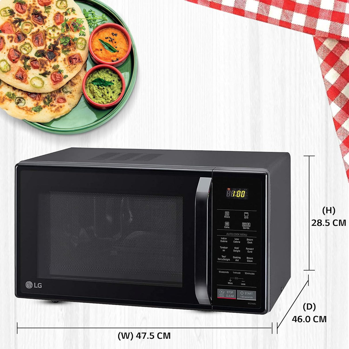 LG 21 L All In One Convection Microwave Oven (MC2146BL, Black) (OPENBOX)