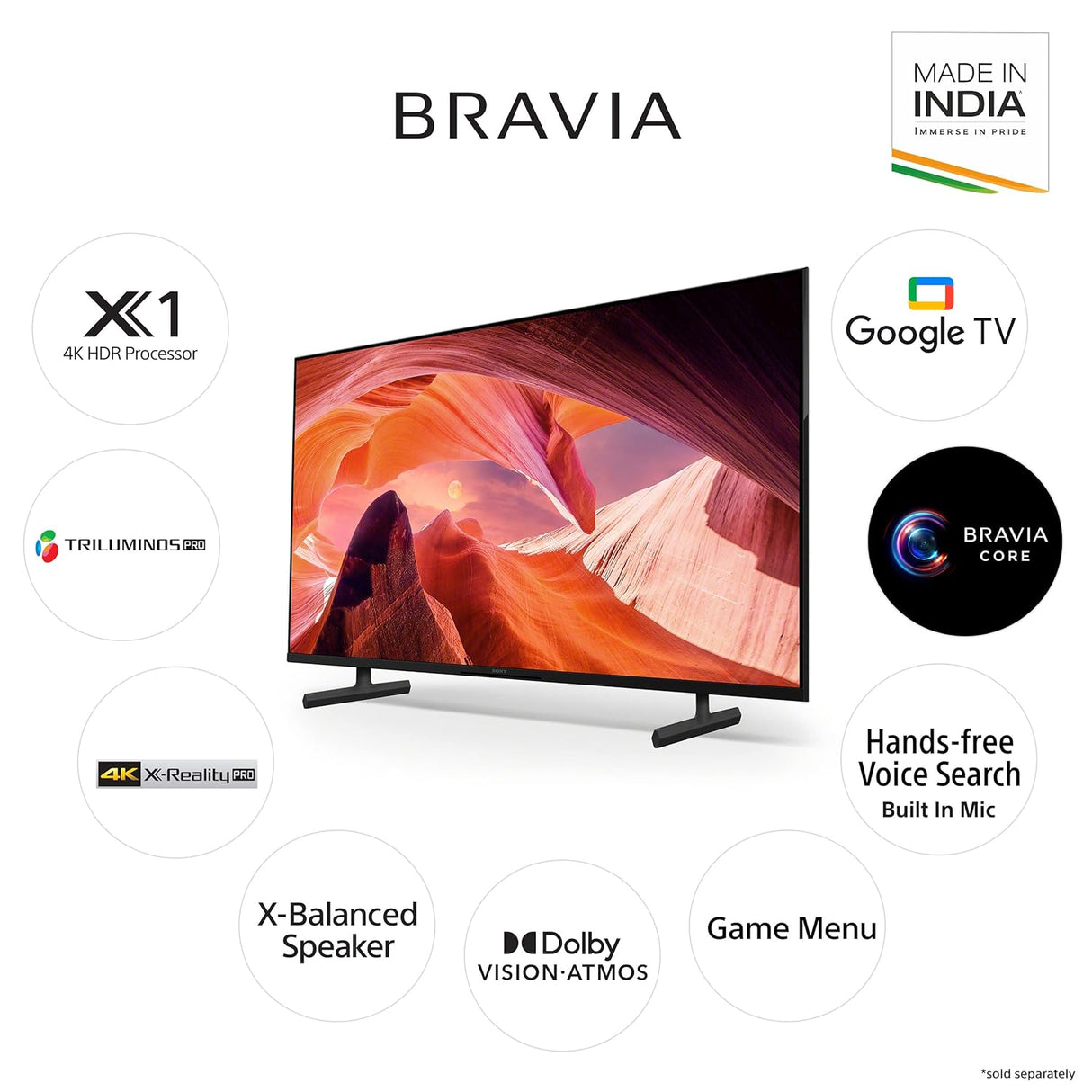 Sony Bravia 108 cm (43 inches) 4K Ultra HD Smart LED Google TV KD-43X80L (Black) (OPENBOX)