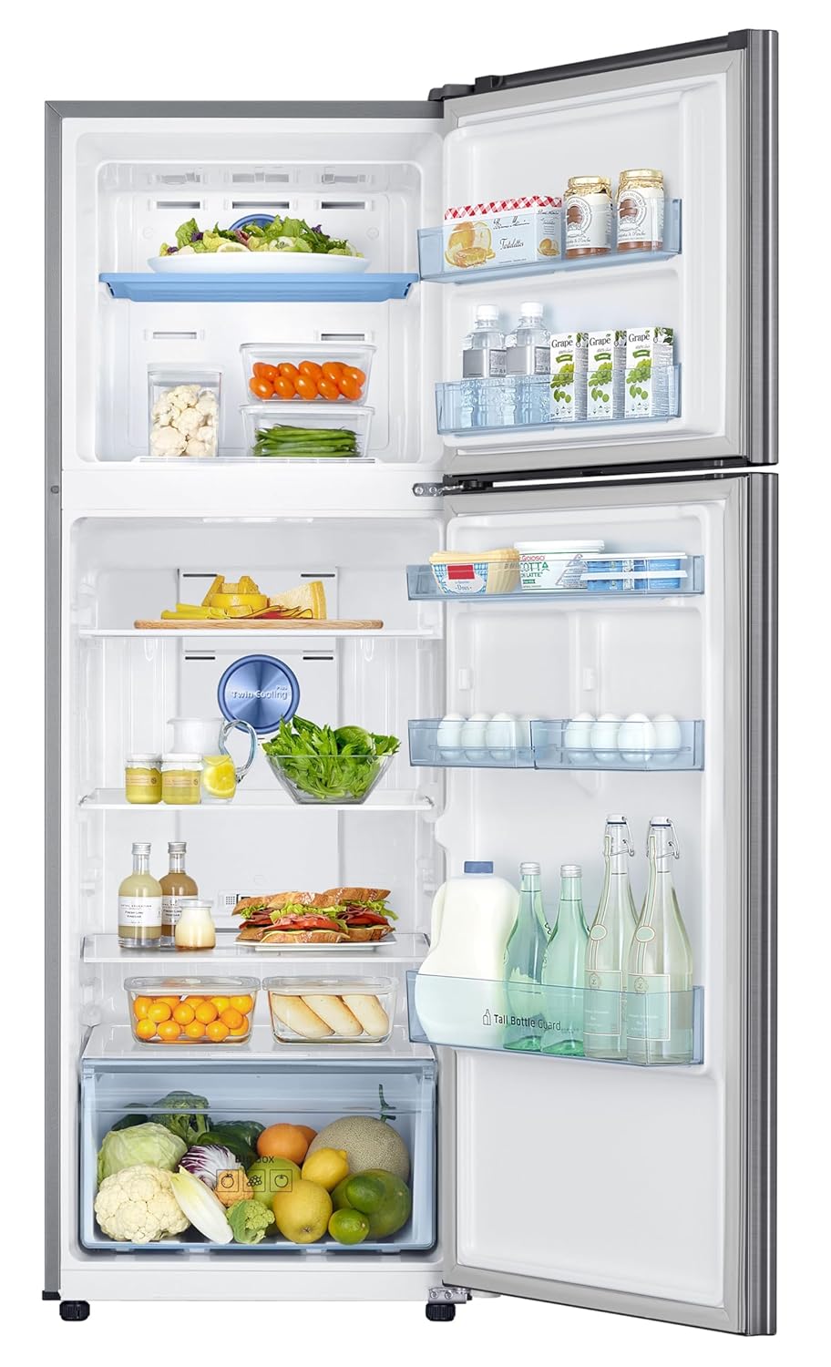 SAMSUNG 322 Litres 3 Star Frost Free Double Door Convertible Refrigerator with Stabilizer Free Operation (RT37C4523S8/HL, Elegant Inox) (OPENBOX)