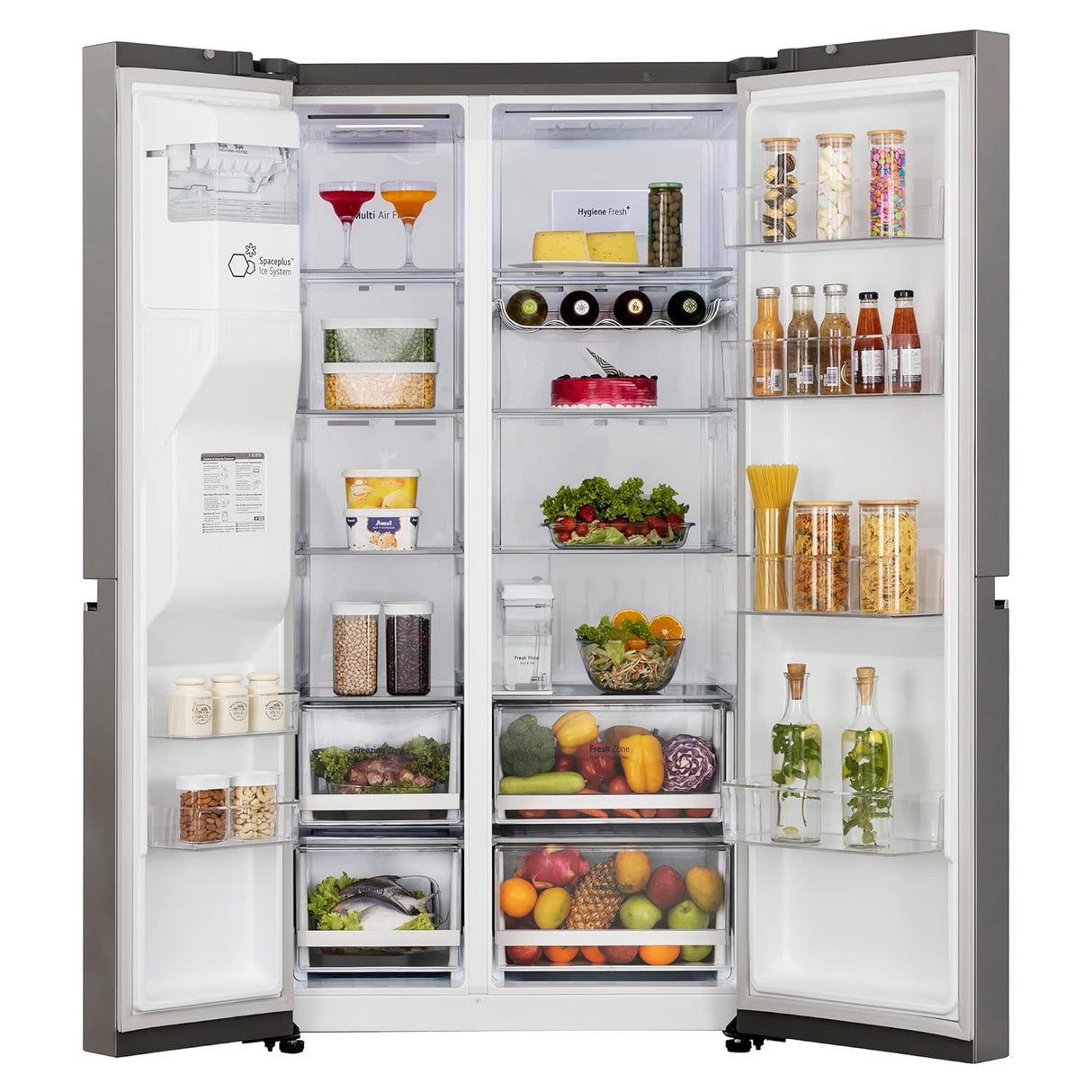 LG 630 Litres 3 Star Frost Free Side by Side Door Smart Wifi Enabled Refrigerator with Multi Air Flow (GL-L257CPZ3, Shiny Steel) (OPENBOX)