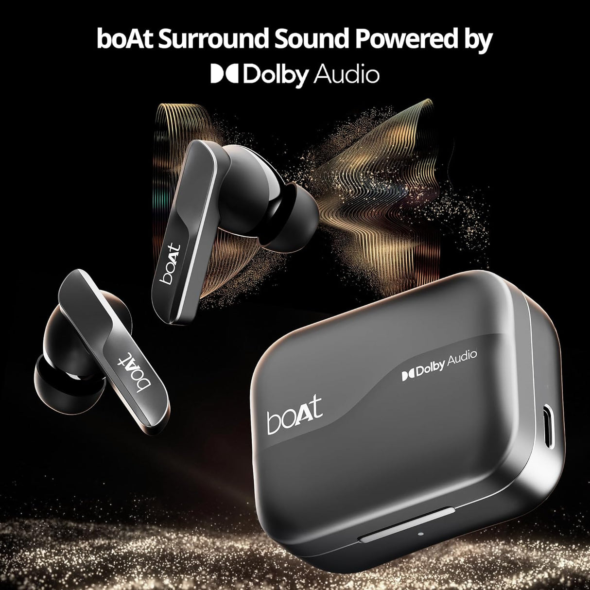 boAt Airdopes 800 w/ Dolby Audio, 4 Mics AI-ENx Tech, Titanium Drivers & ASAP Charge Bluetooth (OPENBOX)