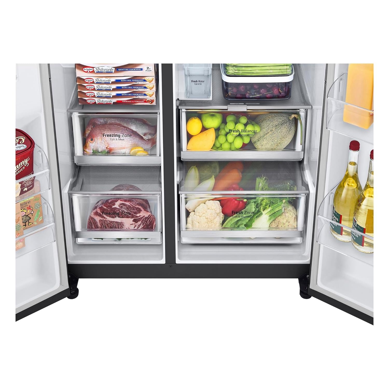 LG 630 Litres 3 Star Frost Free Side by Side Door Smart Wifi Enabled Refrigerator with Multi Air Flow (GL-X257AMC3, Matt Black) (OPENBOX)