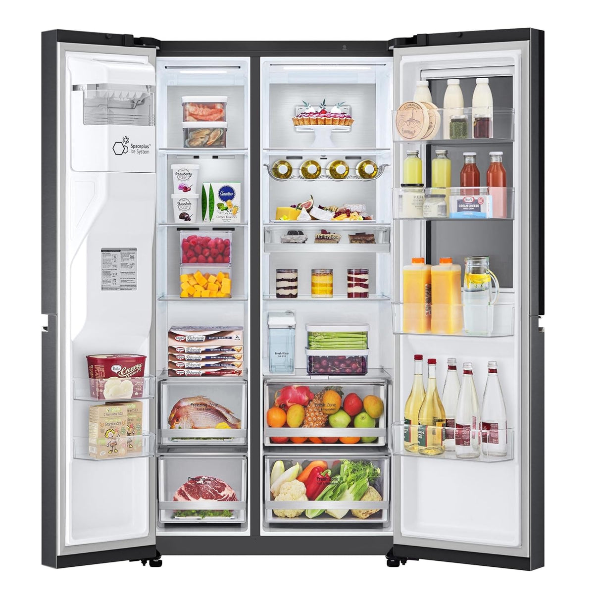 LG 630 Litres 3 Star Frost Free Side by Side Door Smart Wifi Enabled Refrigerator with Multi Air Flow (GL-X257AMC3, Matt Black) (OPENBOX)