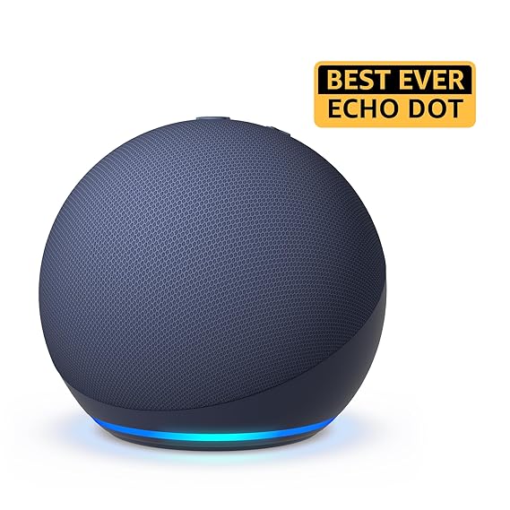 Amazon Echo Dot (5th Gen) | Smart speaker with Bigger sound, Motion Detection, Temperature Sensor, Alexa and Bluetooth| Blue (OPENBOX)
