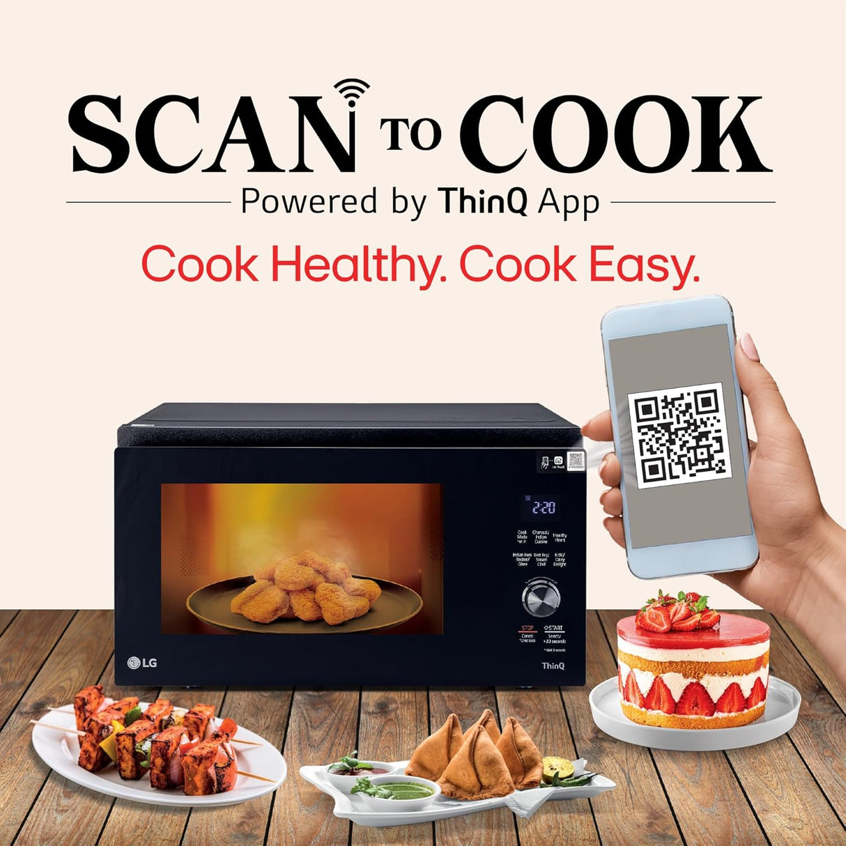 LG 28L Charcoal Convection Microwave Oven with Scan to Cook, WIFI Support (OPENBOX)