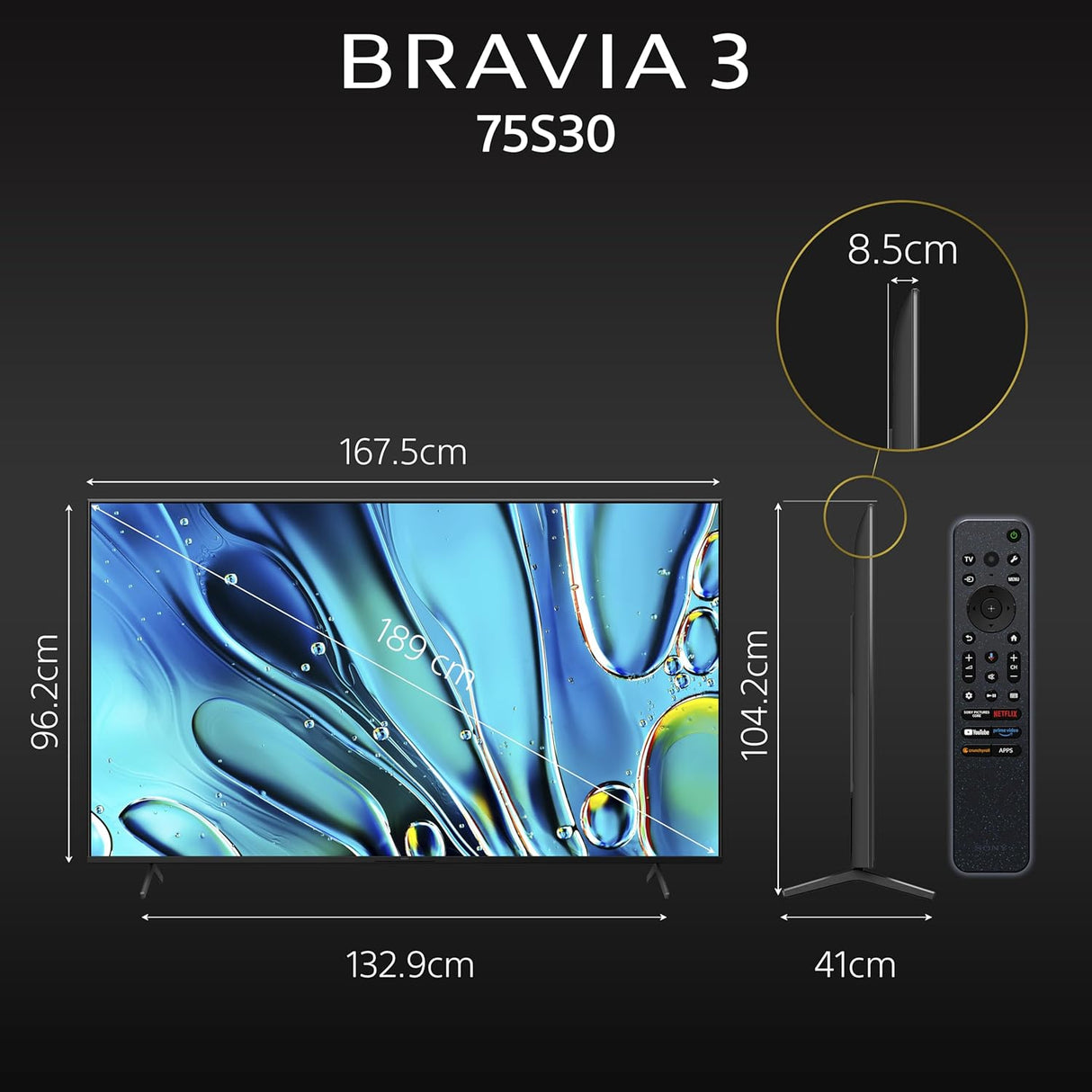 Sony LED BRAVIA 3 Series 189 cm (75 inch) 4K Ultra HD Smart Google TV (Model: K-75S30) (OPENBOX)