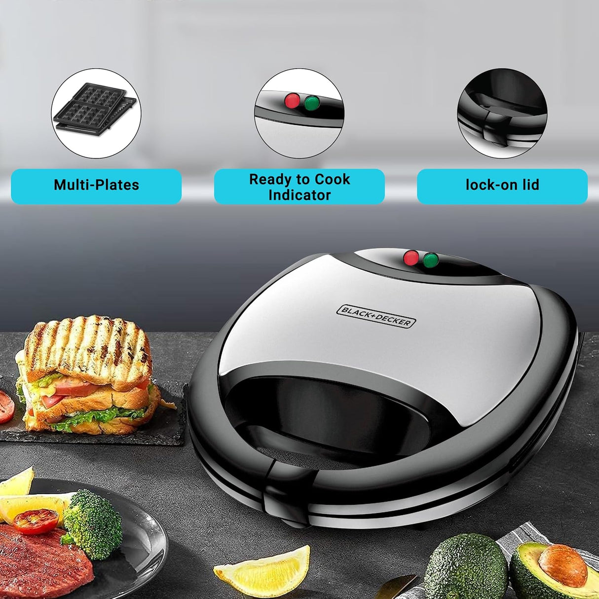 BLACK+DECKER TS2090 Sandwich Maker Grill (OPENBOX)