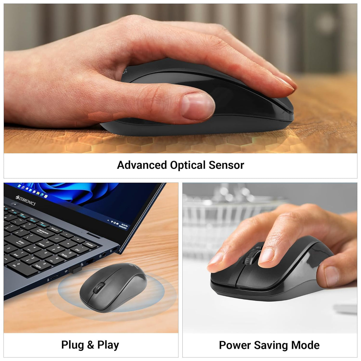 Zebronics Zeb-Companion 107 Wireless Keyboard and Mouse Combo (OPENBOX)