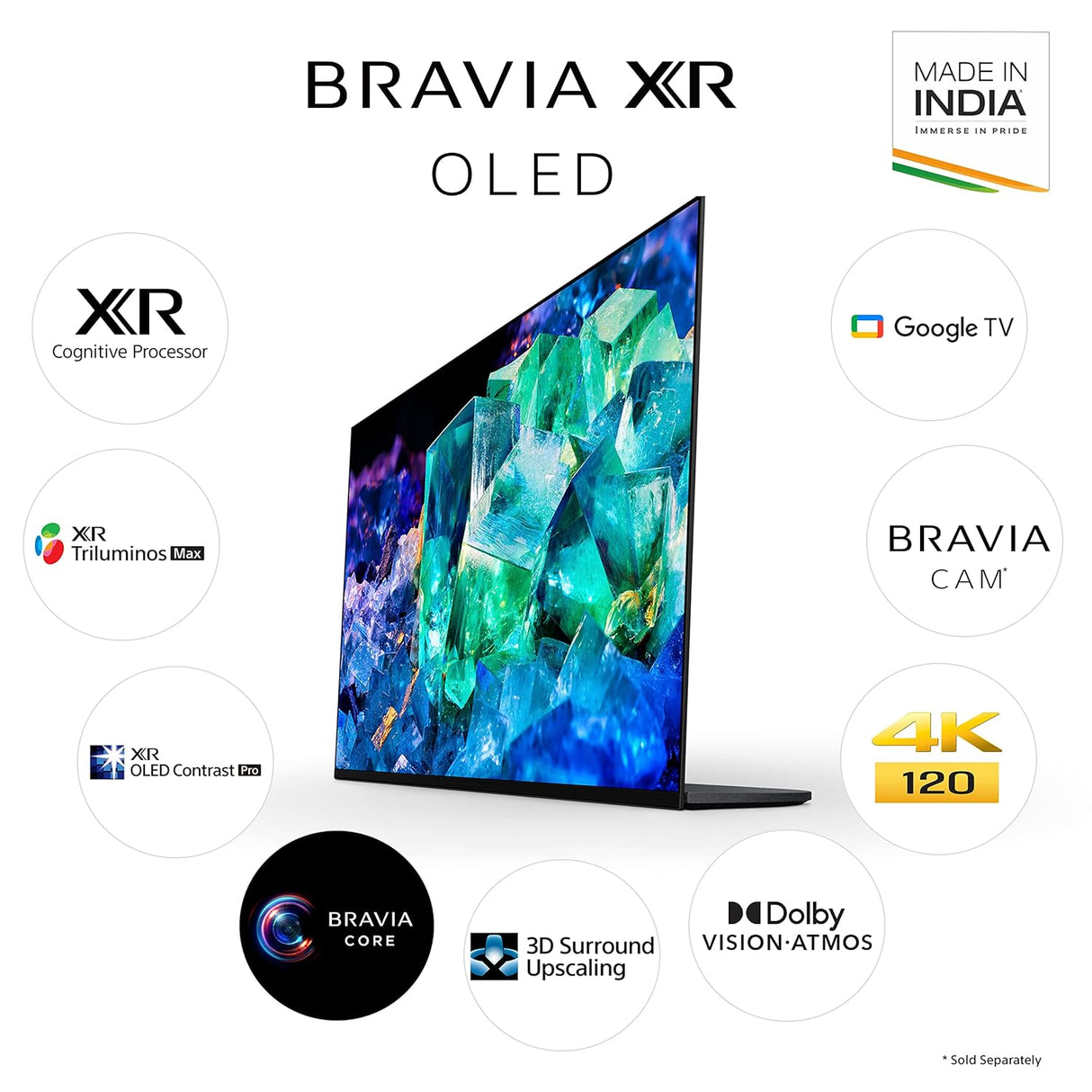 Sony Bravia 164 cm (65 inches) XR Series 4K Ultra HD Smart OLED Google TV XR-65A95K (Black) (OPENBOX)