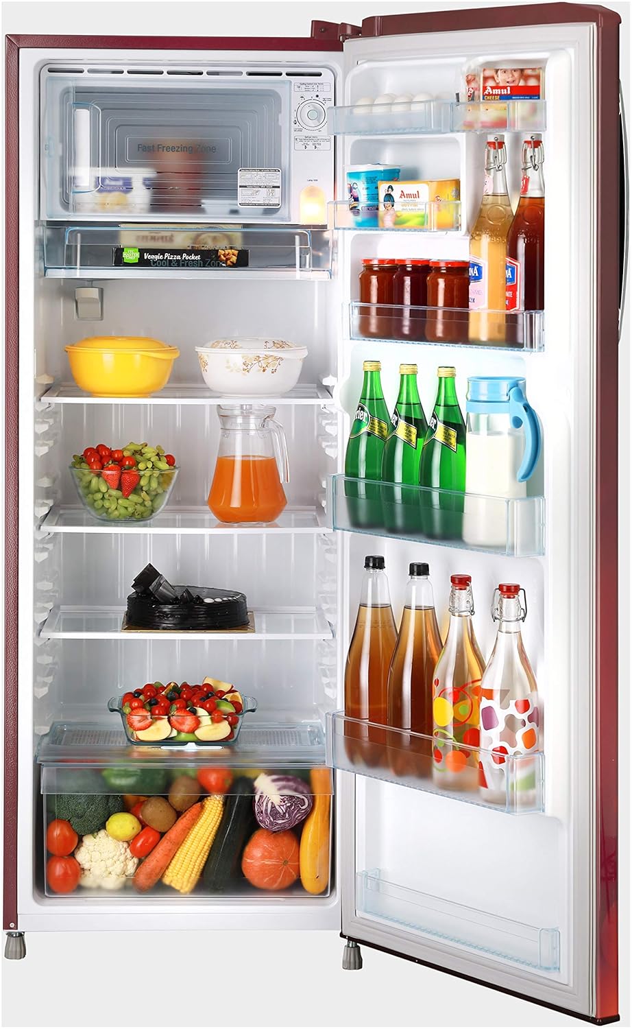 LG 270 Litres 3 Star Direct Cool Single Door Refrigerator (Model: GL-B281BSCX, Scarlet Charm) (OPENBOX)