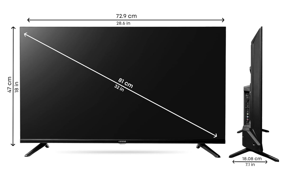 Croma 80 cm (32 Inches) HD Ready Certified Android Smart LED TV (OPENBOX)