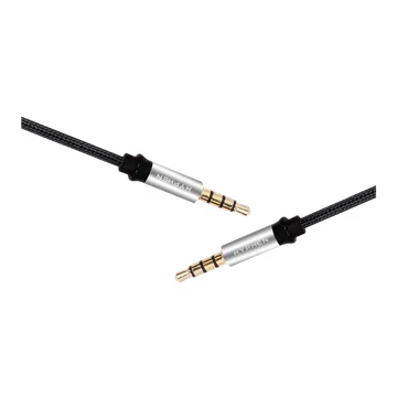 Hyphen 3.5mm Aux to 3.5mm Aux 4.9 Feet (1.5M) Cable (Black Cotton Braided, Black) (OPENBOX)
