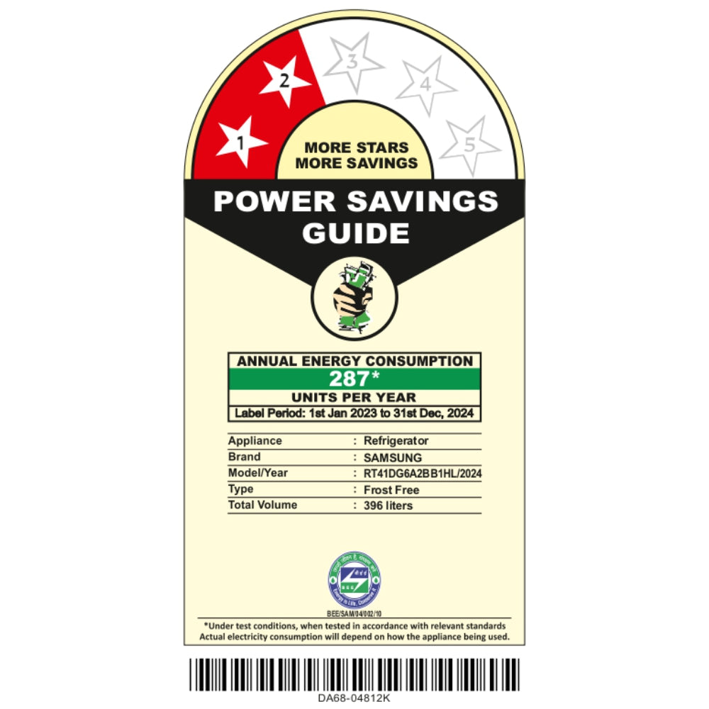 SAMSUNG 396 Litres 2 Star Frost Free Double Door Smart Wifi Enabled Refrigerator with Digital Inverter Compressor (Black Matt) (OPENBOX)