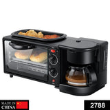 3-in-1 Breakfast Maker – Toaster Oven, Grill & Coffee - OPEN BOX