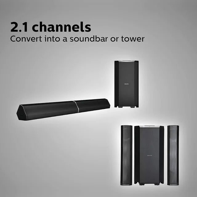 PHILIPS 80W Multimedia Speaker (High Fidelity Sound, 2.1 Channel, Black) (OPENBOX)