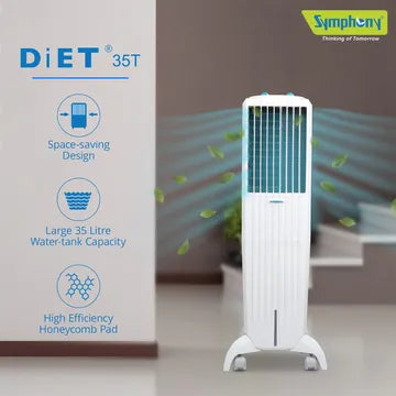 Symphony Diet 35T 35 Litres Room Air Cooler with Powerful Air Blower (Cool Flow Dispenser, White) (OPENBOX)