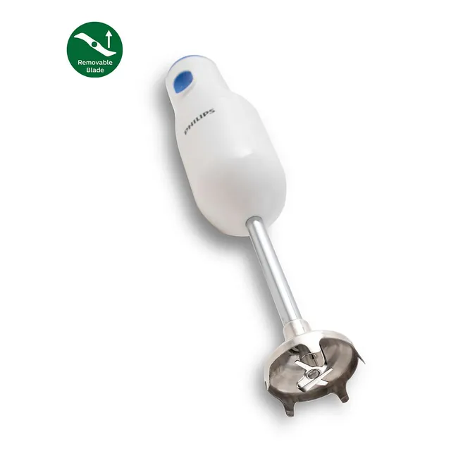 PHILIPS Daily Collection 250 Watt Hand Blender with 2 Attachments (Safety Carry Lock, Blue & White)