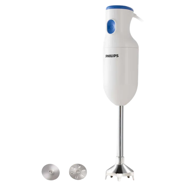 PHILIPS Daily Collection 250 Watt Hand Blender with 2 Attachments (Safety Carry Lock, Blue & White)